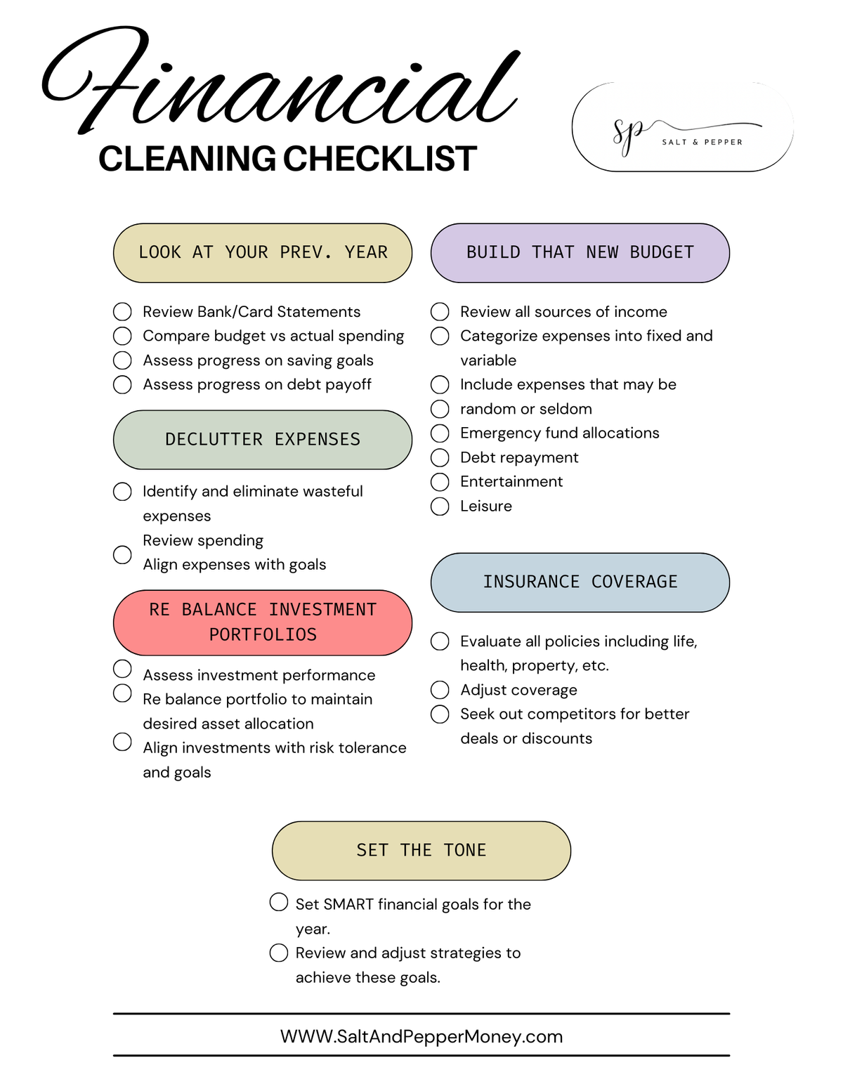 Easy Financial Spring Cleaning Checklist